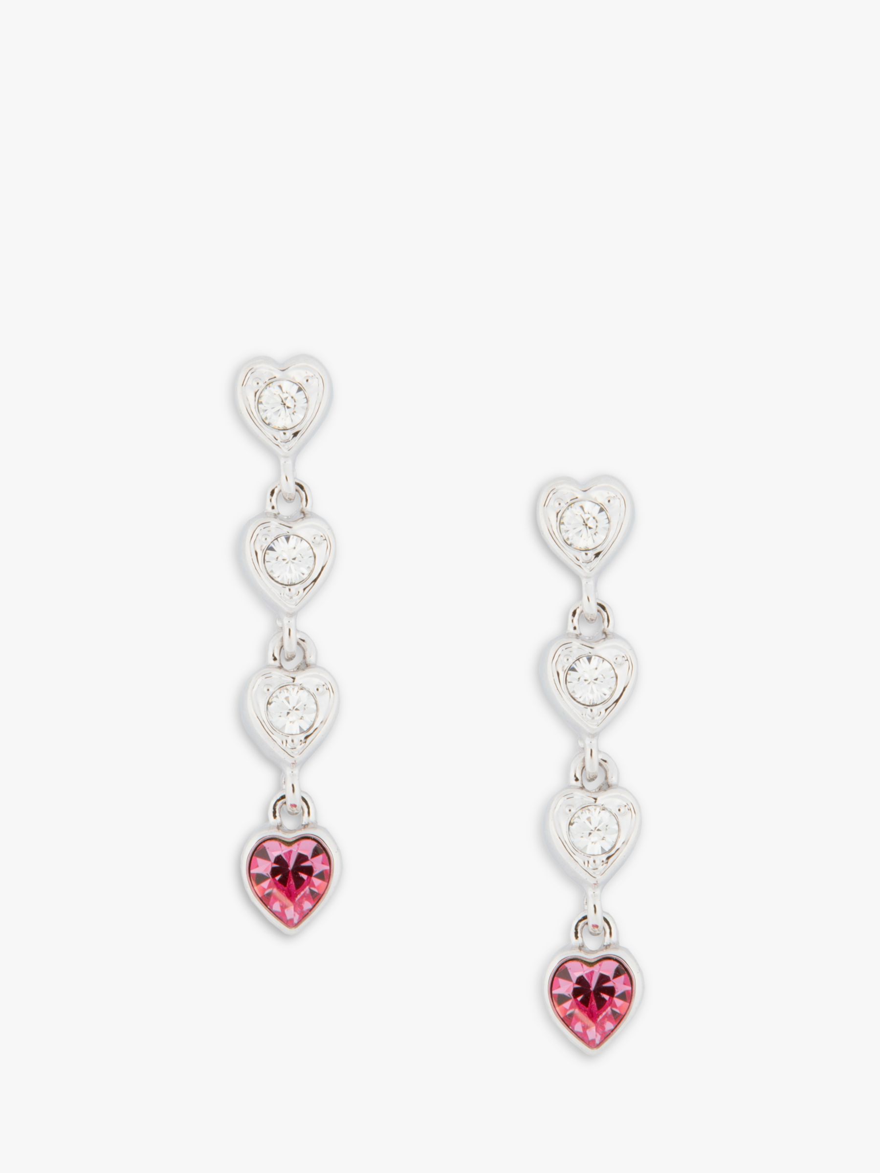 Eclectica Pre-Loved Swarovski Crystals Heart Drop Earrings, Dated Circa 1990s