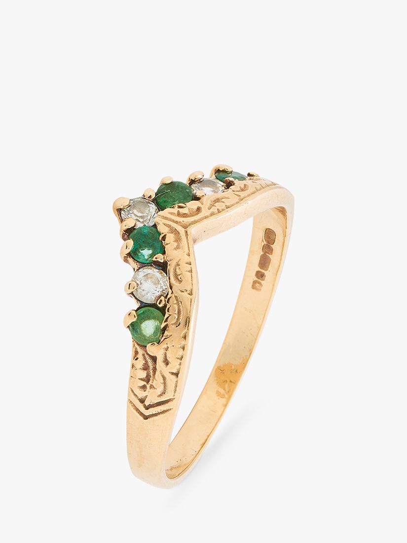 Emerald sales wishbone ring