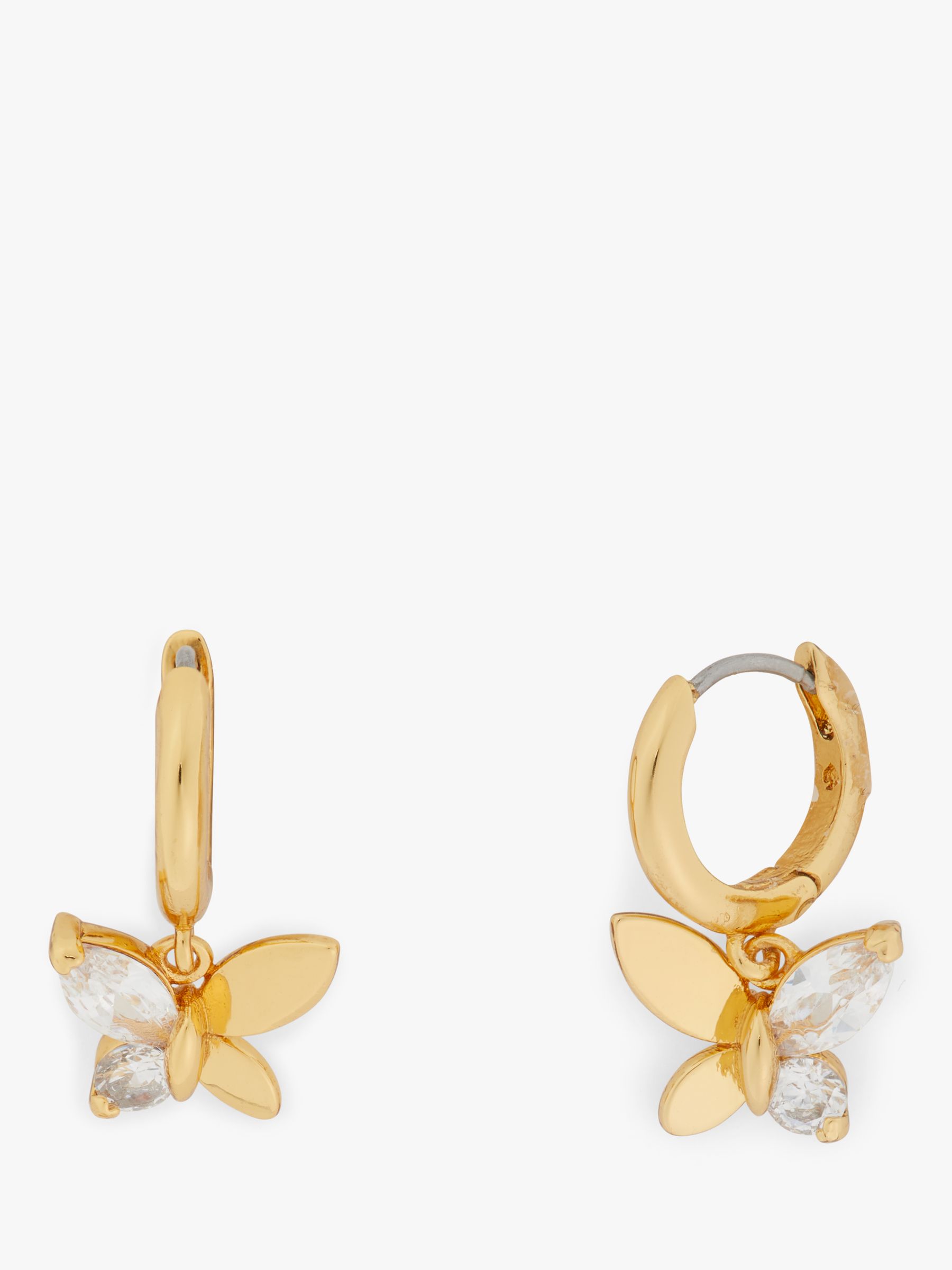 kate spade new york Cubic Zirconia Single Butterfly Drop Earrings, Gold