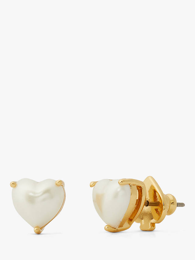 kate spade new york Heart Stud Earrings, Gold/White