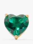 kate spade new york Cubic Zirconia Heart Stud Earrings, Gold/Green