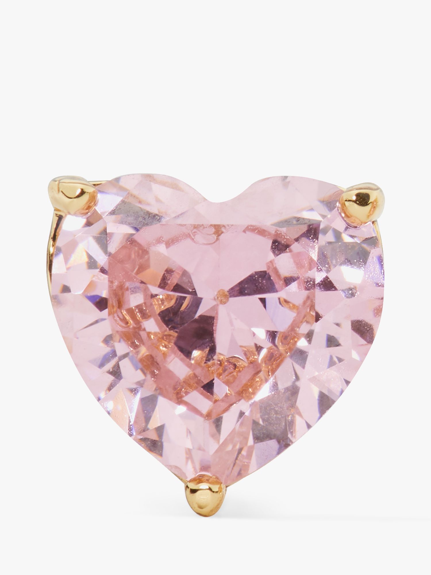 kate spade new york Cubic Zirconia Heart Stud Earrings, Gold/Pink