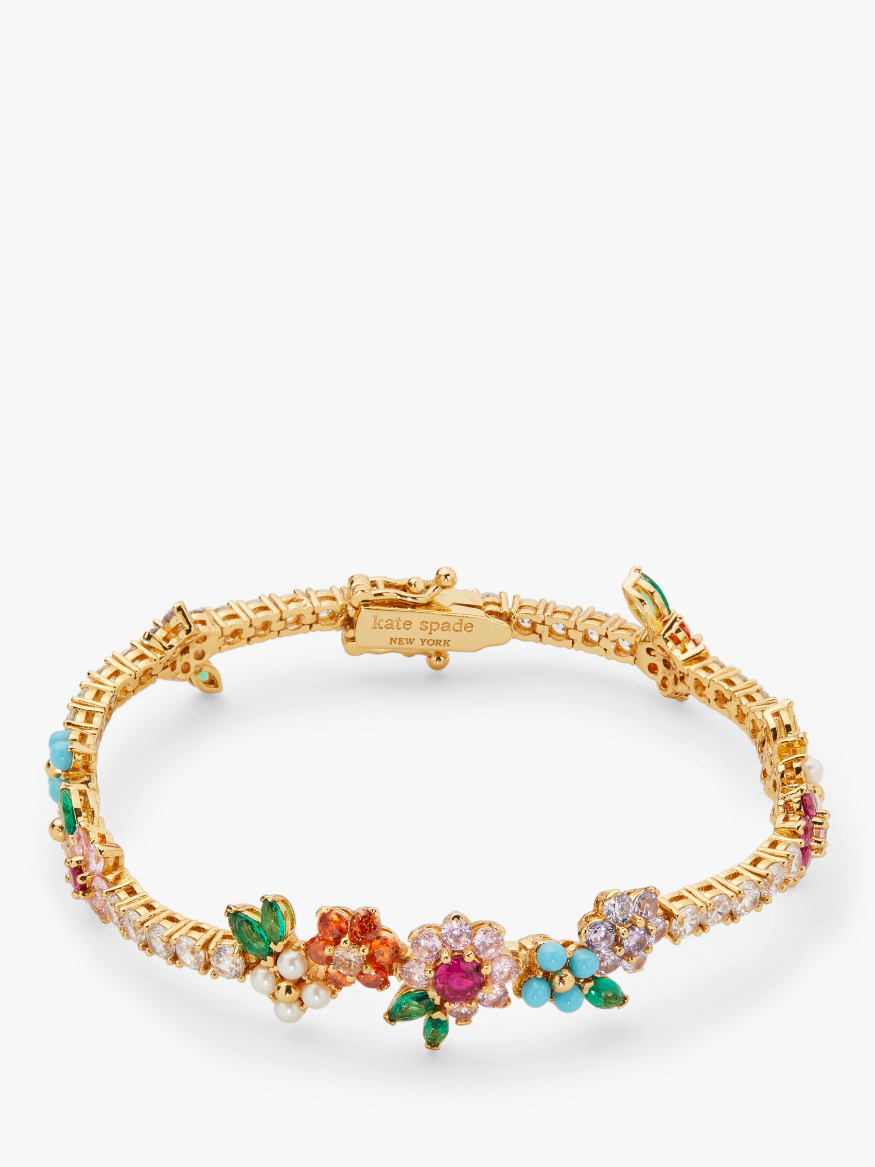 kate spade new york Floral Cubic Zirconia Bracelet, Gold/Multi