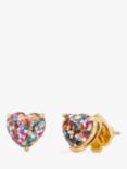 kate spade new york Cubic Zirconia Heart Stud Earrings, Gold/Multi