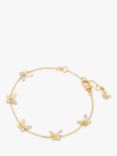 kate spade new york Cubic Zirconia Butterfly Chain Bracelet, Gold/Clear