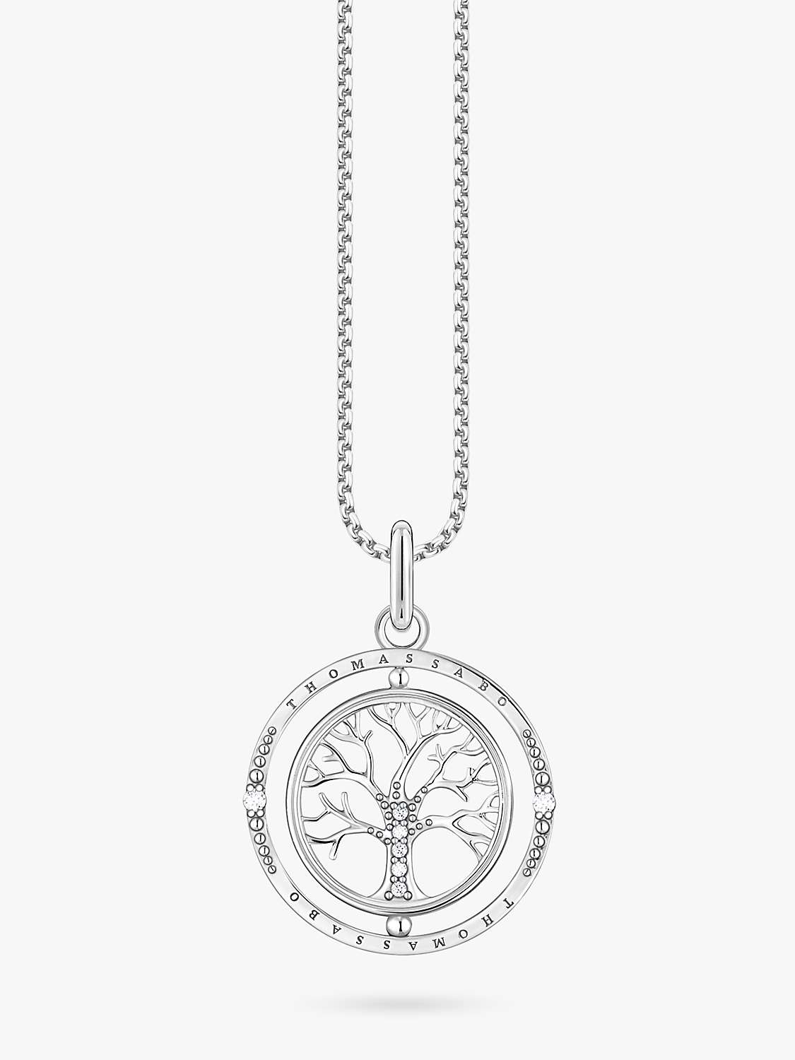Buy THOMAS SABO Tree of Love Cubic Zirconia Pendant Necklace, Silver Online at johnlewis.com