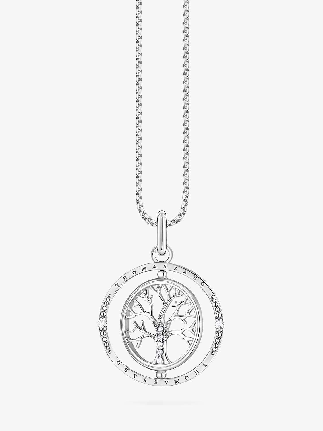 Buy THOMAS SABO Tree of Love Cubic Zirconia Pendant Necklace, Silver Online at johnlewis.com