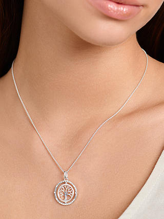 THOMAS SABO Tree of Love Cubic Zirconia Pendant Necklace, Silver