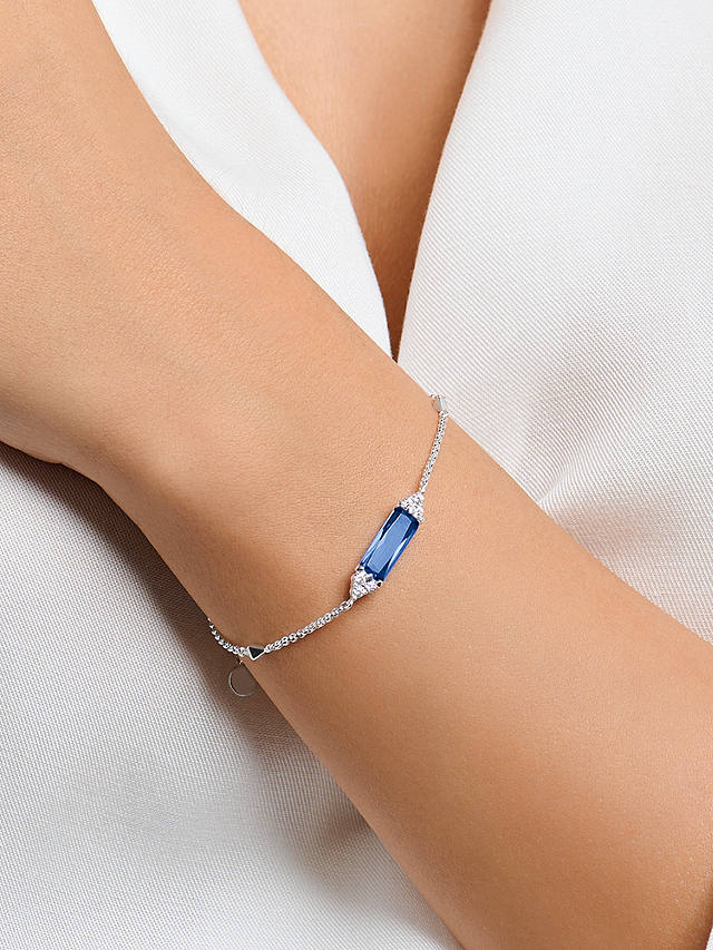 THOMAS SABO Zirconia Bar Bracelet, Silver/Blue