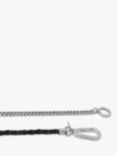 AllSaints Men's Mix Leather Chain Flex Bracelet, Silver