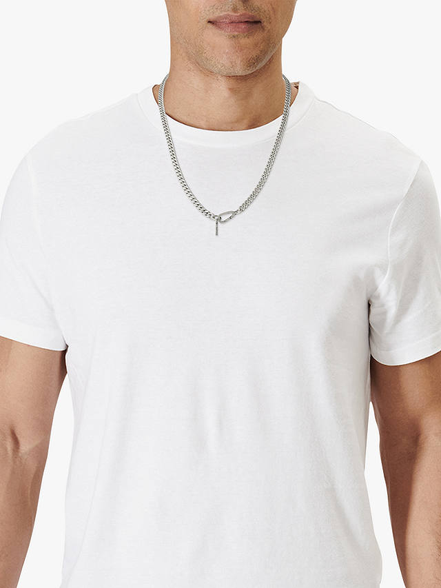 AllSaints Men's Carabinar Chain Necklace, Silver