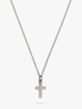 AllSaints Croix Cross Sterling Silver Necklace, Warm Silver
