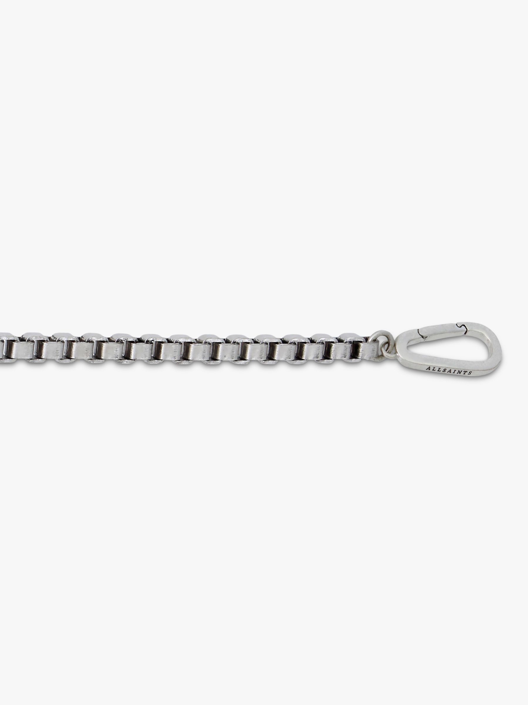 Buy AllSaints Men's Single Box Chain Flex Link Bracelet, Silver Online at johnlewis.com