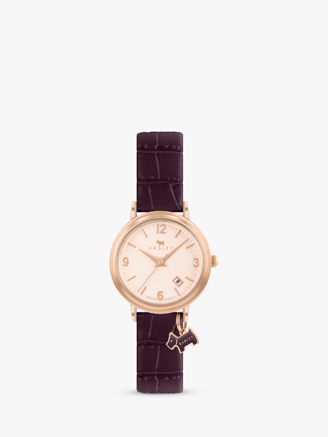 Radley Women s Dukes Place Date Croc Effect Leather Strap Watch