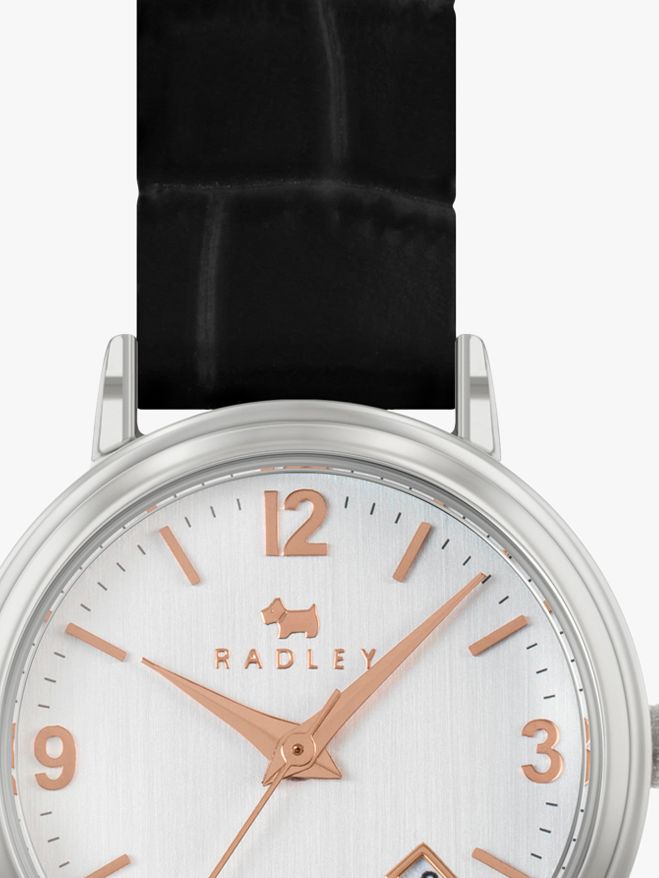 Radley Women s Dukes Place Date Croc Effect Leather Strap Watch