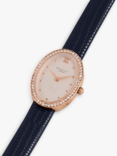 Radley Women s Cranwell Close Oval Leather Strap Watch Ink Rose