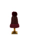 Powder Freya Cable Knit Pom Pom Bobble Hat, Damson