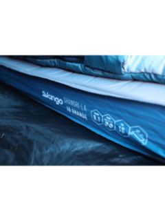 Vango Shangri-La II Self-Inflating Grande Airbed, Cloud Grey/Sky Blue
