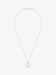 Modern Rarity Rhodium Plated Sterling Silver Halo and Pearl Pendant, Silver