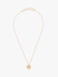 Modern Rarity Hammered Gold Vermeil Plated Disc Necklace with Diamonds, Gold