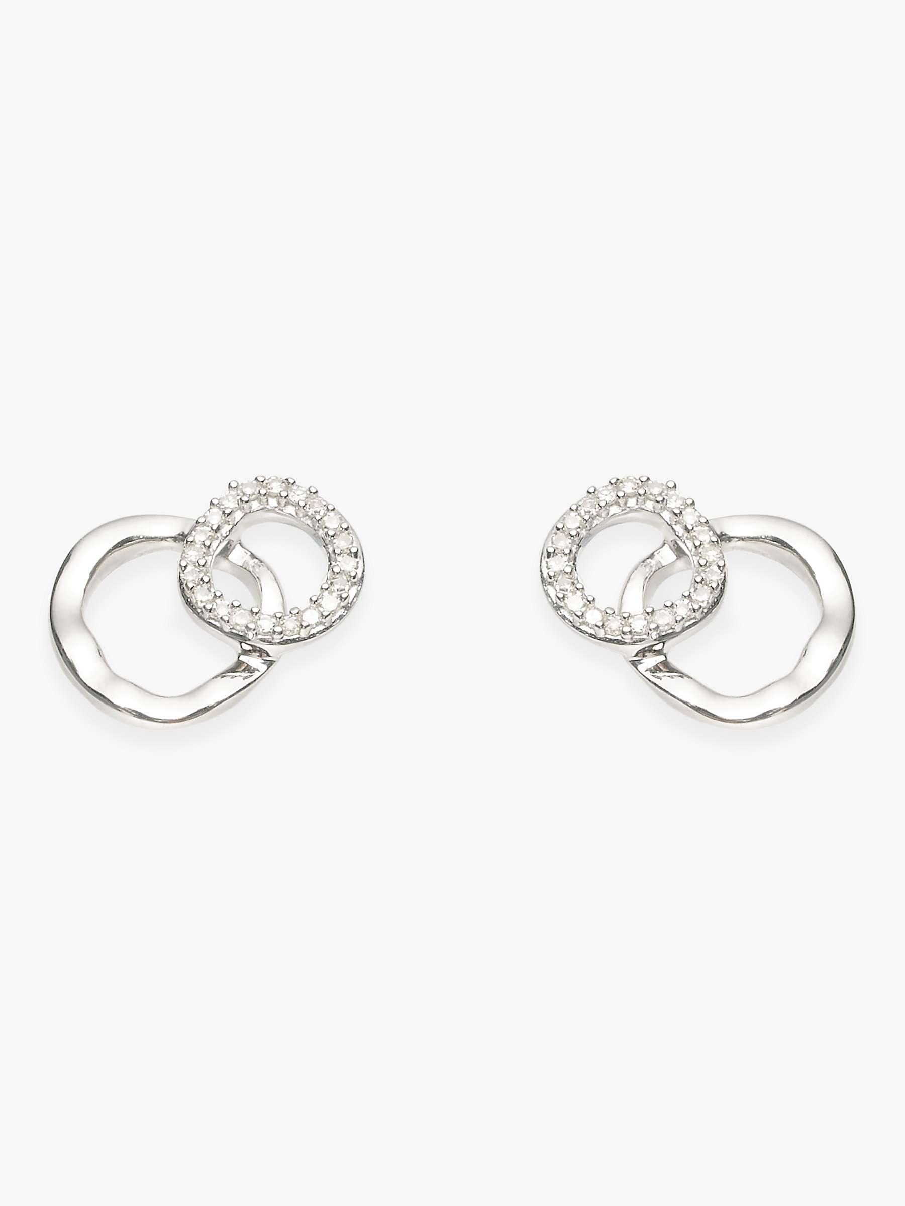 Buy John Lewis Mini Interlocking Diamond Stud Earrings, Silver Online at johnlewis.com