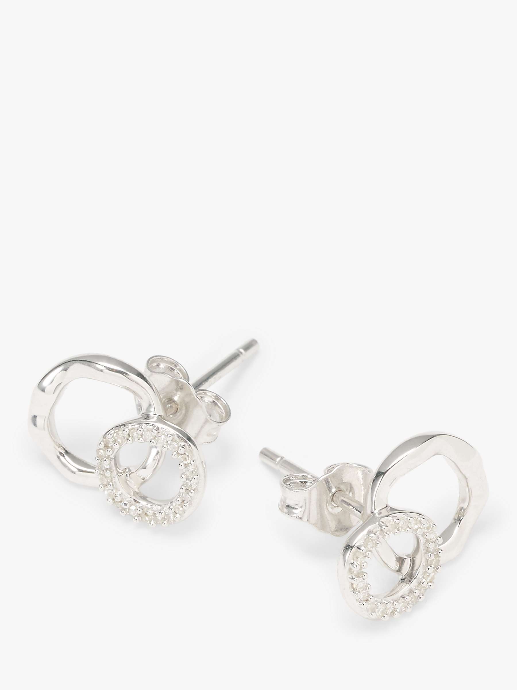 Buy John Lewis Mini Interlocking Diamond Stud Earrings, Silver Online at johnlewis.com