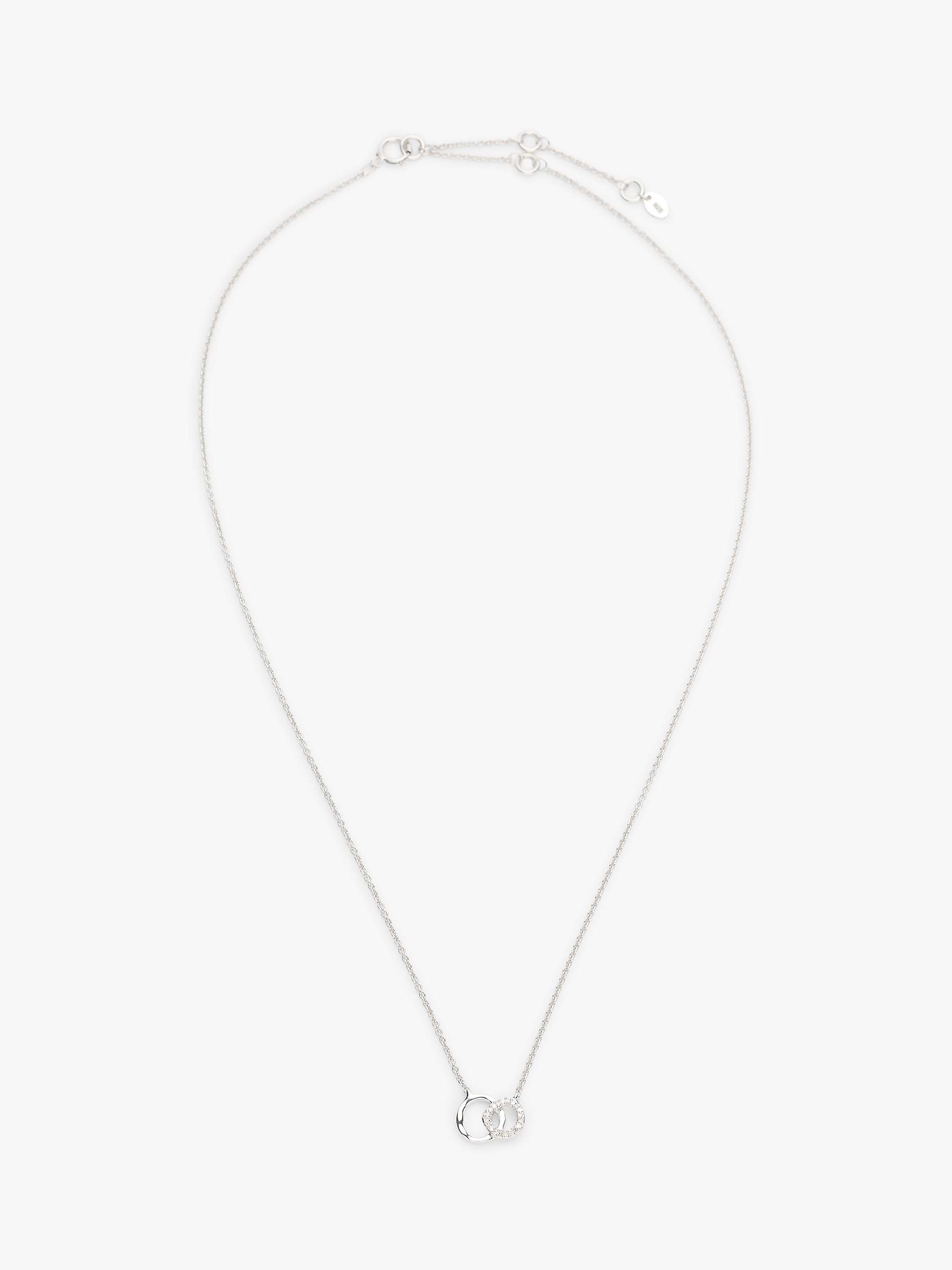 Buy John Lewis Mini Interlocking Diamond Necklace, Silver Online at johnlewis.com