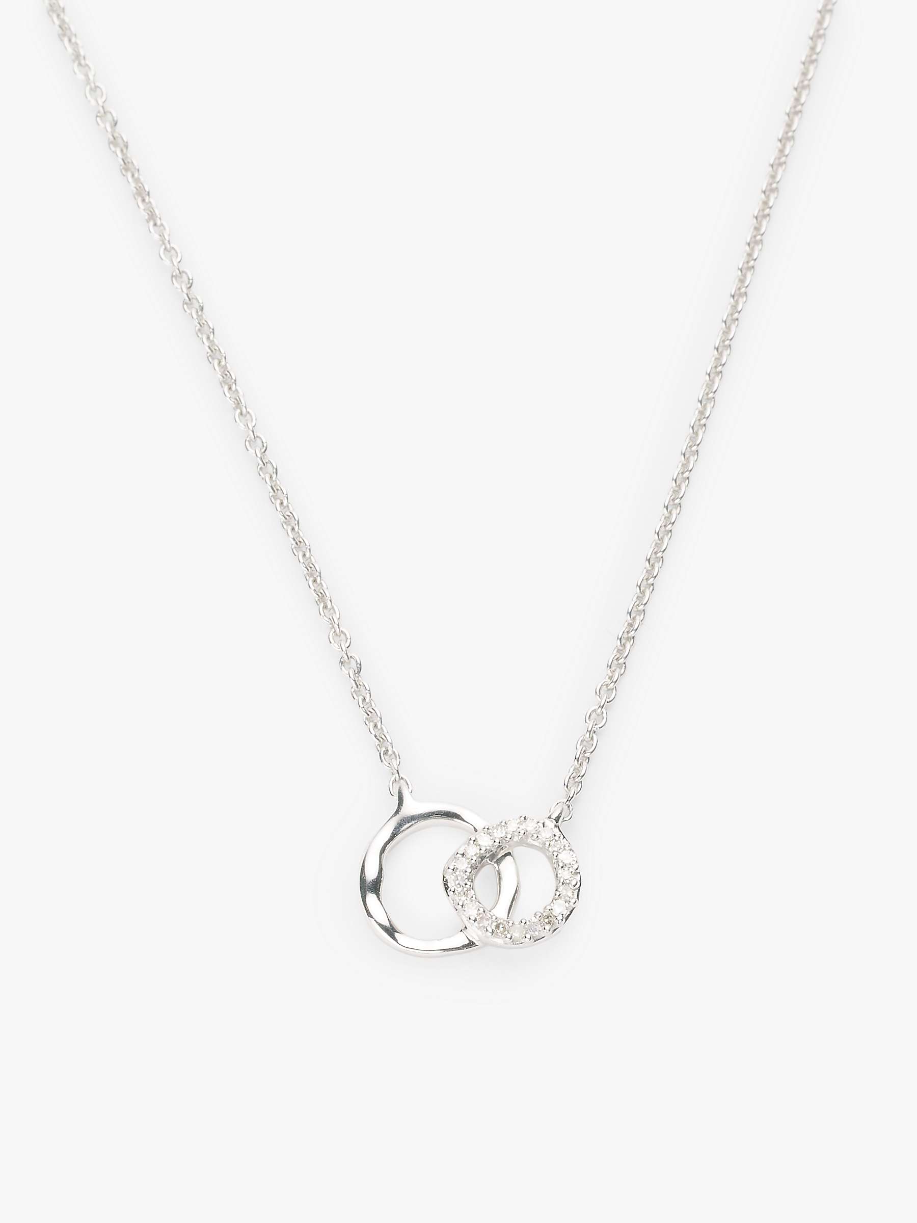 Buy John Lewis Mini Interlocking Diamond Necklace, Silver Online at johnlewis.com