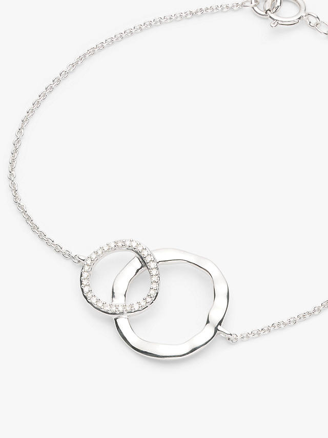 John Lewis Diamond Circle Link Chain Bracelet, Silver