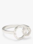 Modern Rarity Interlocking Circles Diamond Ring, Silver