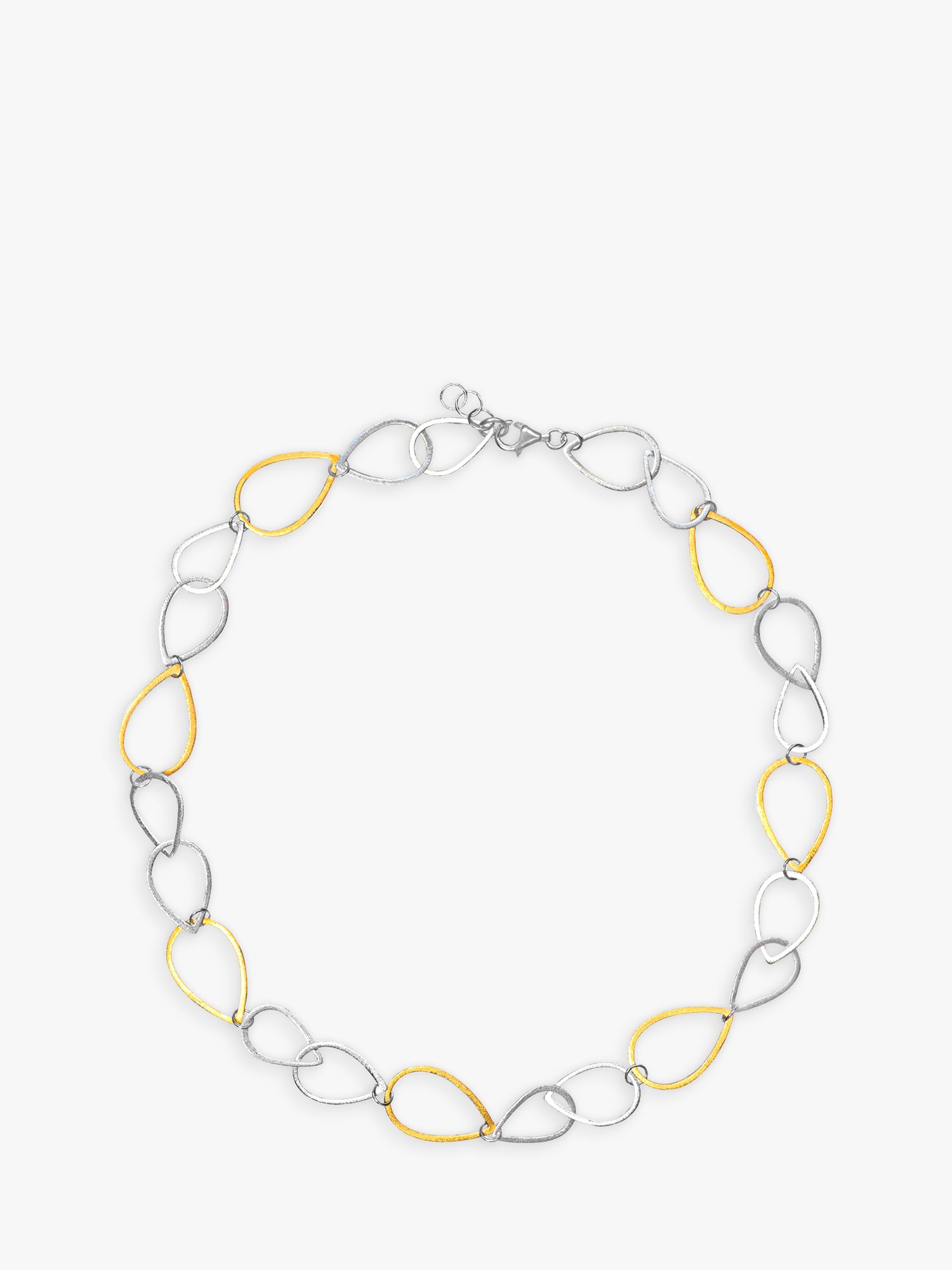 Nina B Two-Tone Open Link Necklace, Silver/Gold