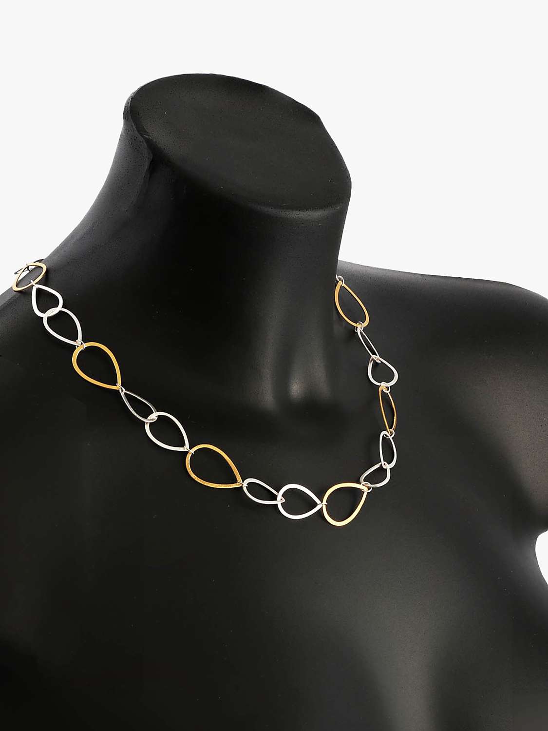 Buy Nina B Two-Tone Open Link Necklace, Silver/Gold Online at johnlewis.com