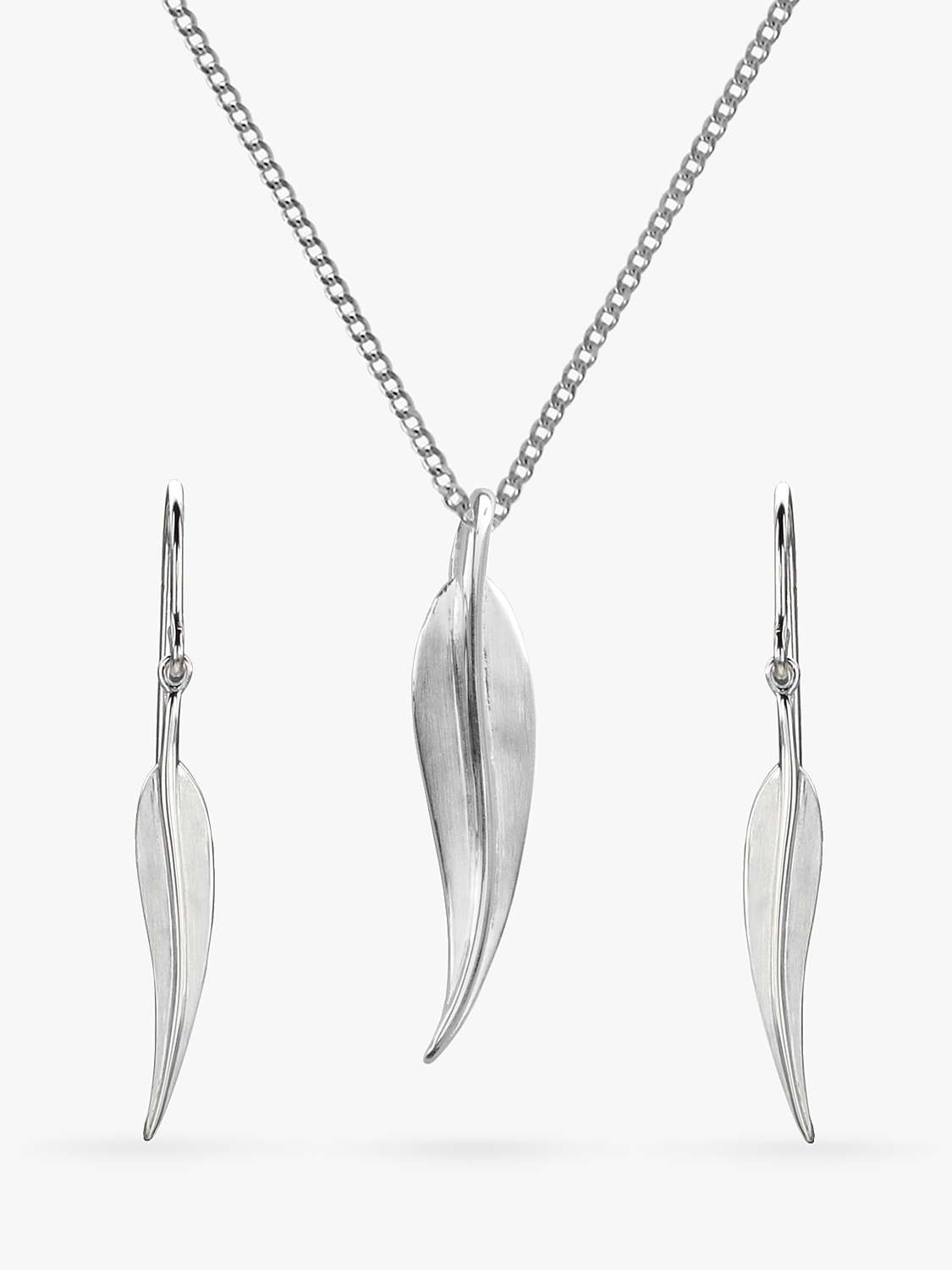 Nina B Feather Pendant Necklace & Earrings Set at John Lewis & Partners