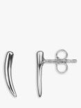 Nina B Sim Curved Bar Earrings, Silver