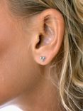 Nina B Petite Triple Stud Earrings, Silver