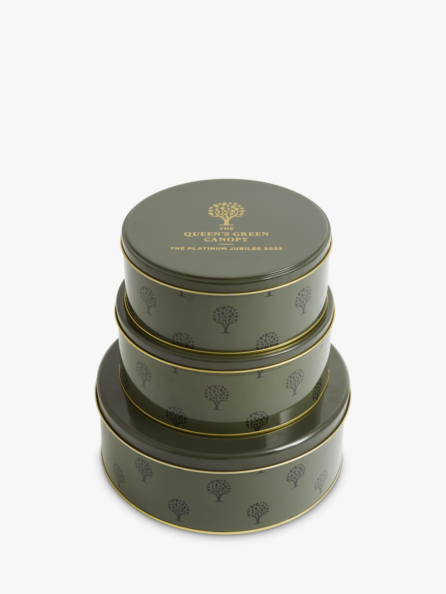 BAGS OF ETHICS Queen's Green Canopy Tin Stack, Set of 3