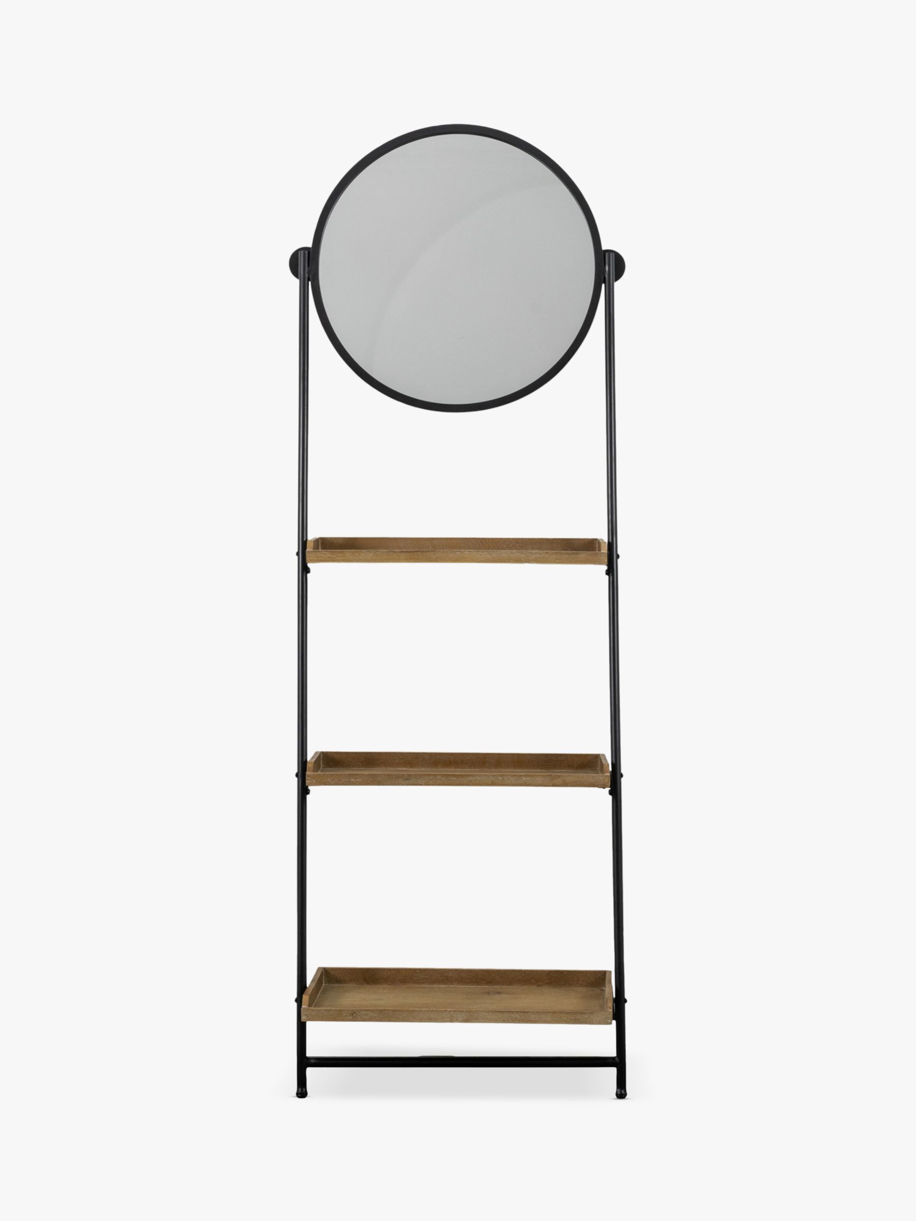 Photo of Gallery direct tyrol ladder shelf unit with mirror 160 x 53.5cm black