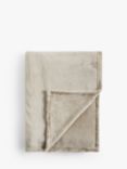 John Lewis ANYDAY Fleece Throw, Putty