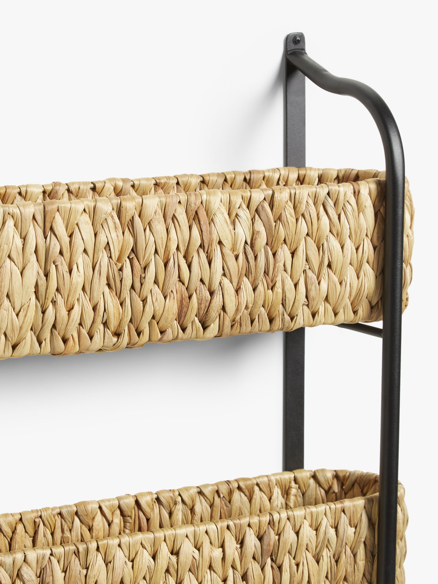 Woven Hyacinth 2 Tier Wall Shelf