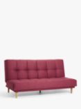 John Lewis Linear Medium 2 Seater Sofa Bed, Light Leg, Tweed 201 Red