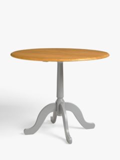 John Lewis ANYDAY Clayton 2-4 Seater Drop Leaf Round Dining Table, Grey, FSC-Certified (Beech Wood)