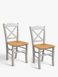John Lewis ANYDAY Clayton Beech Wood Dining Chairs, Set of 2, Grey
