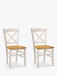John Lewis ANYDAY Clayton Beech Wood Dining Chairs, Set of 2, Cream