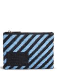 Ted Baker Woveta Small Leather Pouch Bag, Black/Blue