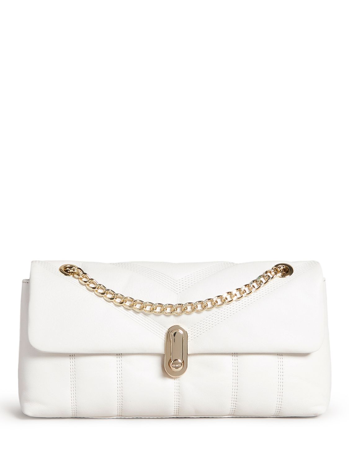 Ted Baker Ayahli Puffer Quilted Leather Shoulder Bag, Ivory at John ...