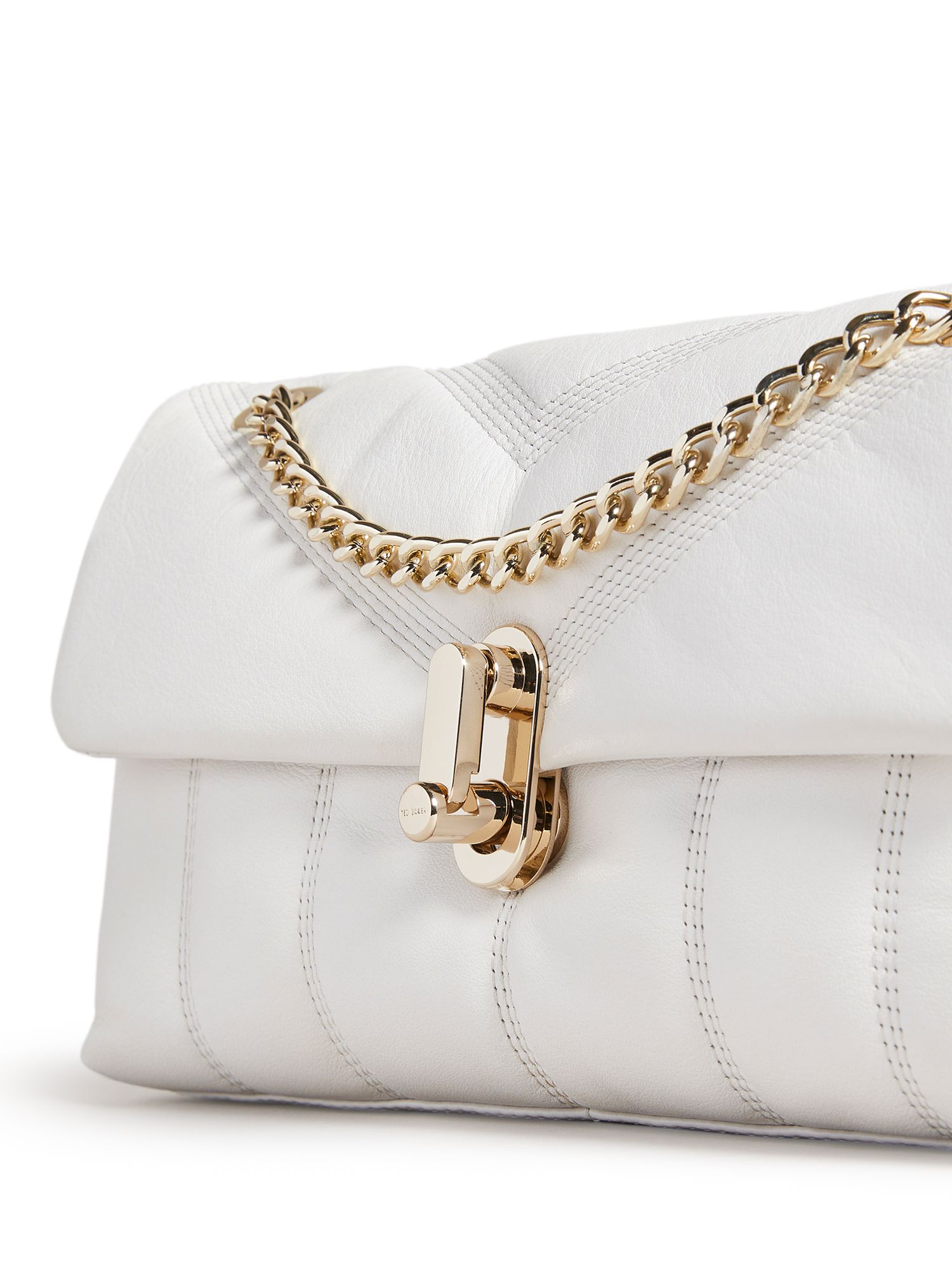 Ted Baker Ayahli Puffer Quilted Leather Shoulder Bag, Ivory at John ...