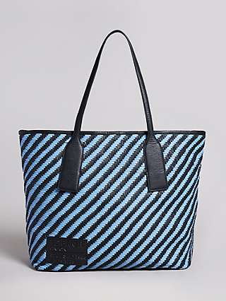 Ted Baker Wovey Large Leather Tote Bag, Blue/Black