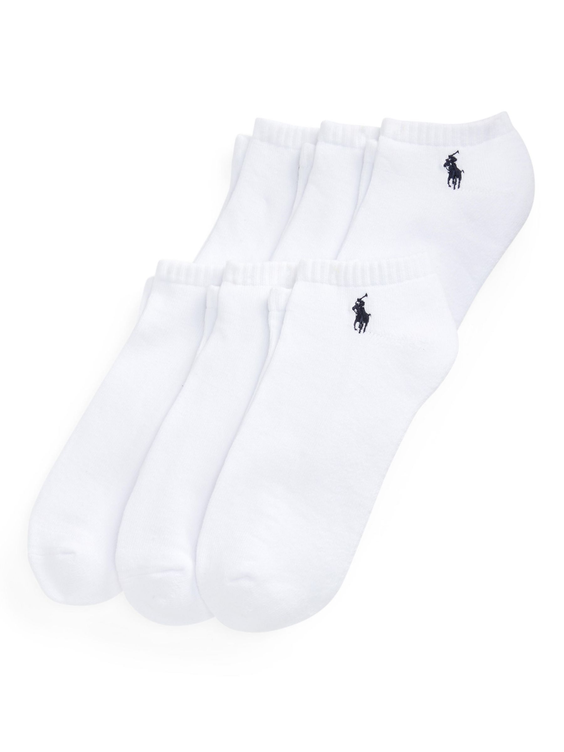 Buy Polo Ralph Lauren Cotton Blend Trainer Socks, One Size, Pack of 6, White Online at johnlewis.com