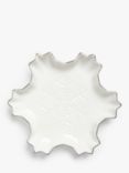 John Lewis Christmas Snowflake Fine China Dish, 18cm, Silver/White