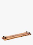 Naturally Med Long Olive Wood Rustic Serving Tray, Natural